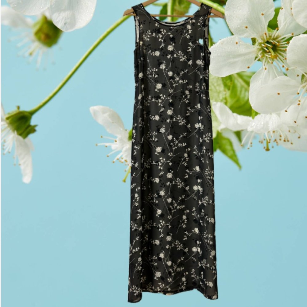 Casual Corner 100% Silk Maxi Lined Dress